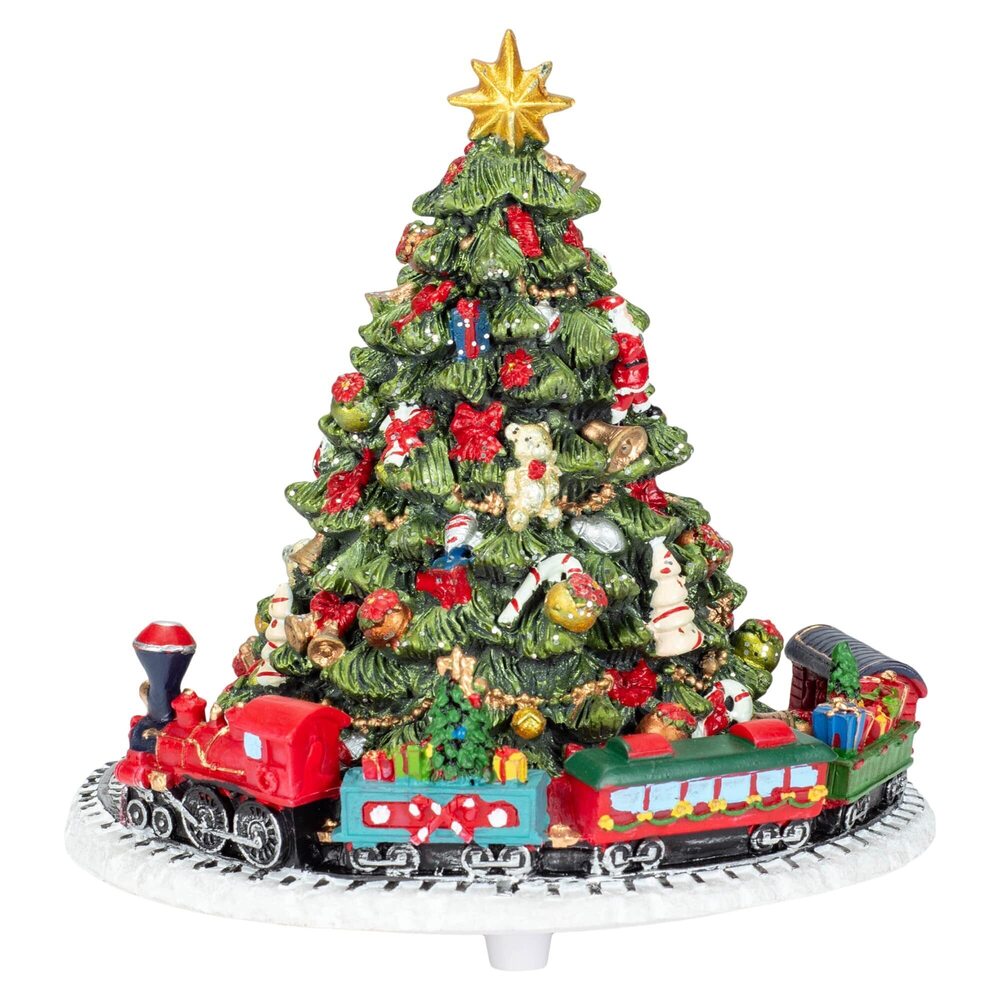 1712 6-Inch Christmas Tree with Revolving Train Music Box